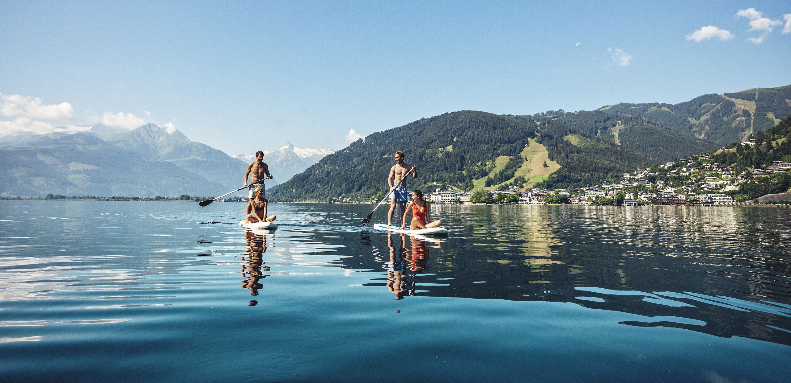 Stand up paddling am Zeller See - Stand Up Paddling am Zeller See